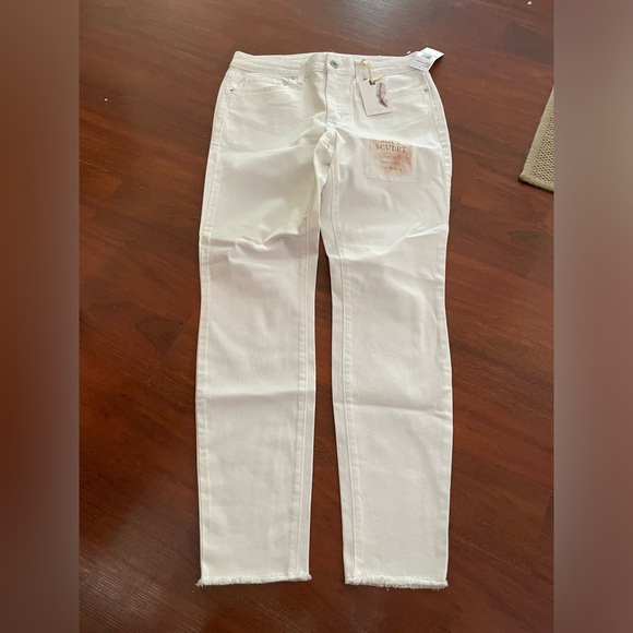 Jessica Simpson Adored High Rise Ankle White Jean Size‎ 4 raw frayed hems cotton - Picture 6 of 16